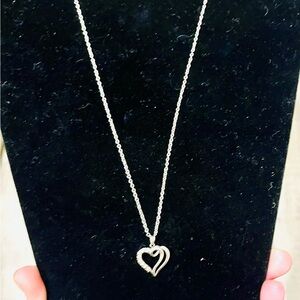 Sterling Silver CZ Open Heart Necklace – 18” (Valentine’s Gift!)